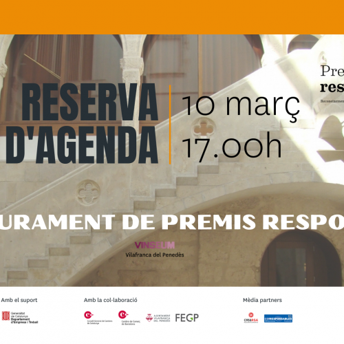 RESERVA DE AGENDA | 10 marzo 🏆 Acto de entrega de los Premios Respon.cat 2021 en Vinseum