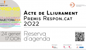 RESERVA DE AGENDA | 24 enero Acto de entrega de los Premios Respon.cat 2022
